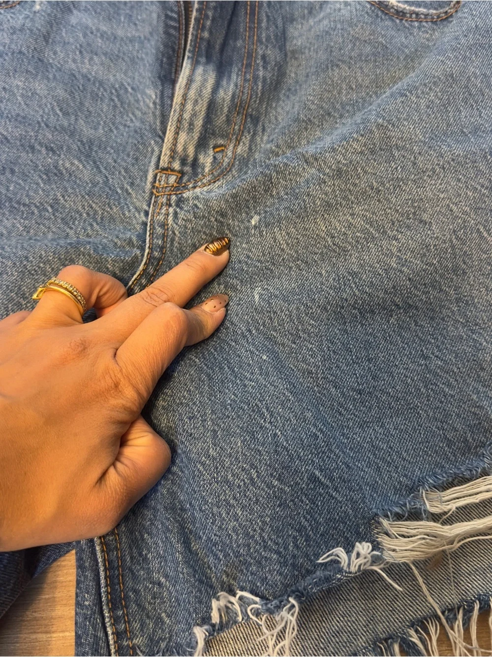 A&F Curve Love The Loose Short High Rise Distressed Denim Shorts